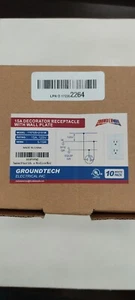 Brand New 15A DecoratorReceptacle with WallPlate 1107US+2151W 15A,125V Box of 10 - Picture 1 of 1