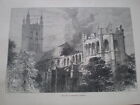 The Fire At Canterbury Cathedral 1872 Old Print And Article My Ref S
