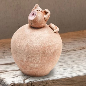 GLÜCKSSCHWEIN XS von Susanne Boerner, Handgetöpfert H ca. 10 cm Unikat Frostfrei - Bild 1 von 3
