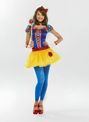 Disney Princess Snow White Juniors Adult Small 3/5 Halloween Costume New 6 Piece - Image 1 of 4