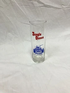 Jungle Queen Riverboat Fort Lauderdale Florida 7” Glass Souvenir Dark Logo - Picture 1 of 5