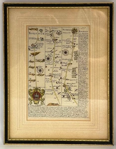 Vintage Framed Map of Norwich & South / South West Norfolk Locations - Picture 1 of 6