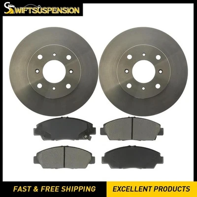 Rotores de disco delanteros y pastillas de freno para 1992 1993 1994 1995 1996 Honda Prelude 2,2 L Foto 1 de 4