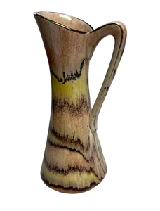 Bay Keramik West Germany Drip Glaze Pitcher Vase Fat Lava MCM 7” - Picture 1 of 8