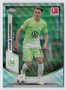 2024 Topps Chrome Bundesliga Jakub Kaminski #96 Green Wave /275 VFL WOLFSBURG - Bild 1 von 2