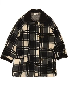 AVANT Womens Fleece Duffle Coat UK 16 Large Black Check Polyester CD19 - Picture 1 of 5