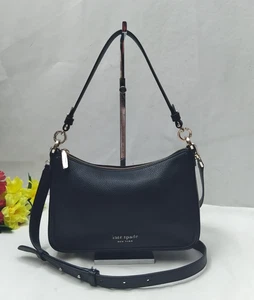 Kate Spade New York Umhängetasche schwarz genarbtes Leder Reißverschluss - Bild 1 von 18