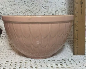 Vintage McCoy Pink Bowl Fish Scales Pattern 8” - Picture 1 of 9