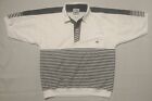 Vintage 80's Greenline International Polo Shirt Size Large White, Black & Tan