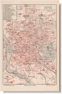 MADRID 1904 Original Antique city plan map SPAIN Reino de España - Picture 1 of 9