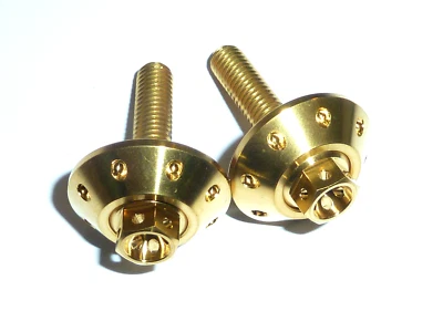 KIT DE PERNOS DE RETENCIÓN DE TANQUE DE COMBUSTIBLE SUZUKI GSXR750 1997-2005 TITANIO ORO CARRERA Foto 1 de 4