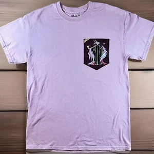 T-shirt Disney adulto media viola regina cattiva tasca petto bianco neve girocollo - Foto 1 di 6