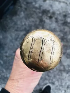 Antique Victorian Presentation Cane Walking Stick engraved Monogrammed M - Picture 1 of 20