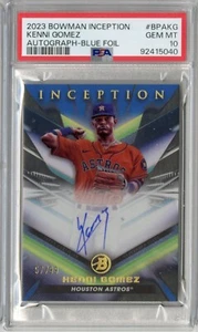 2023 Bowman Inception Baseball Kenni Gomez Blue Foil Auto /99 PSA 10 POP 1 - Picture 1 of 2