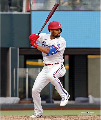 Marcus Semien Texas Rangers Unsigned Preparing to Bat Photograph Cover