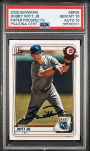 2020 Bowman Paper Prospects Bp25 Bobby Witt Jr. Auto RC Gem PSA 10 DNA 10 0911 - Bild 1 von 2