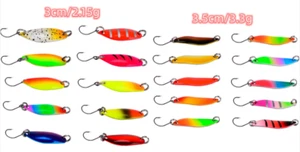 10pcs Colorful Metal Spoon Lure Fishing Lure Trout Bass Spinnner Baits Jig Hooks - Picture 1 of 28