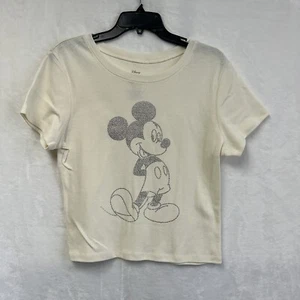 Disney Mickey Mouse Shirt Junior Teen XL NWOT Cream - Picture 1 of 6