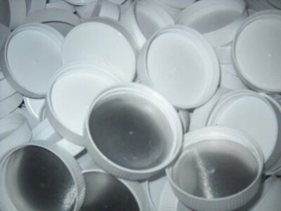 SCREW CAPS 12 WHITE 38/400 PLASTIC FOR ONE GALLON GLASS JUGS & HALF GAL GROWLERS - Image 1 of 2