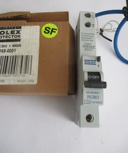 NEW VOLEX C40 40AMP 6KA VRCBO40/1 SINGLE POLE RCBO CIRCUIT BREAKER (OLDER STYLE) - Picture 1 of 2