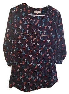 Wishful Park Shirt Anker Print bunt transparent Chiffon  - Bild 1 von 12