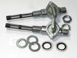 Fuel valve set British Straight Pipe Standard petcock 1/4" BSP Triumph Norton - Picture 1 of 5