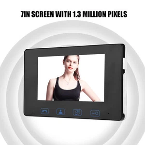 7in Wired Video Door Phone HD 1.3 Million Pixels 150° Wired Video Doorbell W Kit - Picture 1 of 12