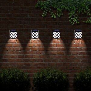 Solar Powered Outdoor Garden Shed Door Fence Wall 6 LED Lights Bright Lighting