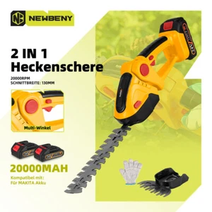 Akku Heckenschere Akku Gartenscheren Strauchschere Rasenschere Mit 2 Batterien - Bild 1 von 18