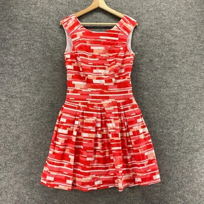 Vestido Robbie Bee Mujer 4 Rojo Rayas Funda Corta Cremallera Forrada Sin Mangas Algodón Foto 1 de 4