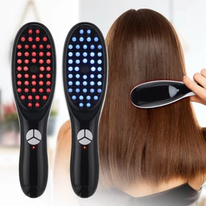 Electric Vibration Scalp Massager Comb for Hair Growth Red Blue Light Therapy - Picture 1 of 15