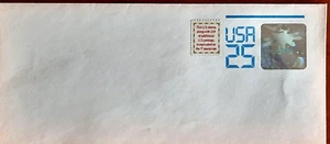 USA SPACE STATION HOLOGRAM 1989 PRE-PAID US POSTAGE STATIONARY U617 25c ENVELOPE - Picture 1 of 1