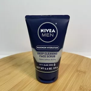 NIVEA MEN Maximum Hydration Deep Cleaning Face Scrub 4.4 oz Aloe Vera Exfoliate - Picture 1 of 5