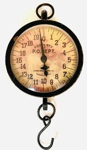 Vtg. 20-lb HANGING SCALE Property of P.O. Dept Triner Scale & Mfg Chicago, WORKS - Picture 1 of 9