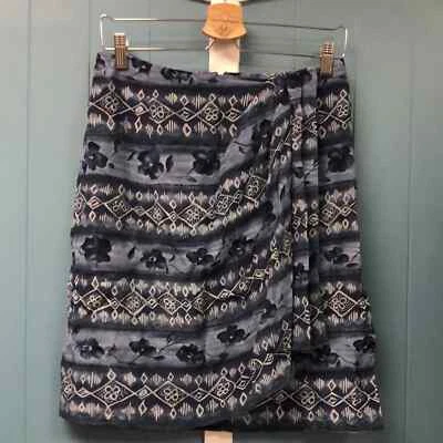 Vtg charter club 100% silk blue faux wrap midi skirt size 10 - Image 1 of 4