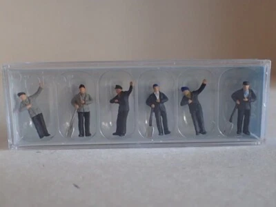 Preiser Dampflokpersonal Lokführer Heizer Bahn Schaufel 14014 H0 1:87 OVP 6Fig - Bild 1 von 2