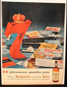 1958 Vintage Life Magazine Ad / Print Advertising Seagram's 7 Whiskey - Picture 1 of 2