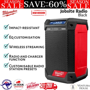 Milwaukee M12RCDAB+-0 12V Li-ion Cordless Radio and Charger with Bluetooth Tool - Picture 1 of 12