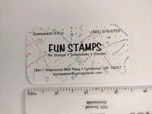 Fun Stamps Business Card Art Stamps Scrapbooks Classes Lynnwood WA Alderwood - Picture 1 of 3