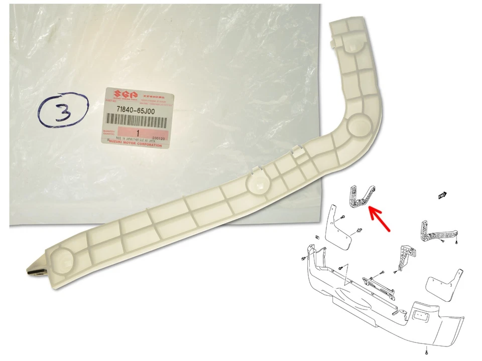 Parachoques trasero retenedor LH 71840-65J00 OE para Suzuki Grand Vitara Foto 1 de 1