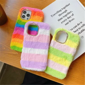 Fur Plush Case Soft Silicone Cover For 11 12 13 Pro Max XR 7 8 Plus XS Max - Picture 1 of 15