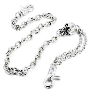 DK Skull Simple Strong Biker Trucker Key Jean Wallet Chain (24.5") Silver SYC135 - Picture 1 of 7