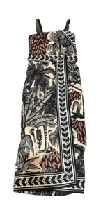Johanna Ortiz robe africaine à volants à la cheville auvent imprimé popeline fente devant 8-895 $ - Photo 1/8
