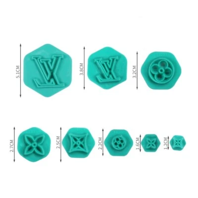 Logo Pattern Embosser Impression Stamp Fondant SugarCraft Clay Cutter Tool - Image 1 of 2