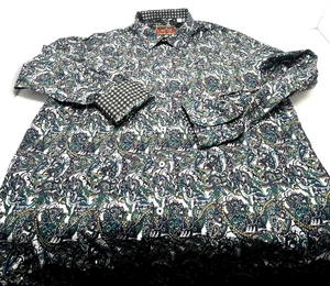 Robert Graham Mens XL Flip Cuff Classic Fit Shirt purple green Paisley Date - Picture 1 of 12