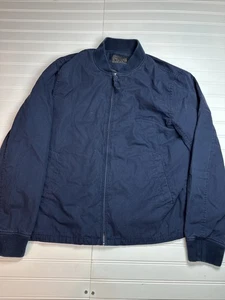 J Crew Mens Bomber Jacket Cotton Re-Imagined Navy Large NX-631 - Picture 1 of 8