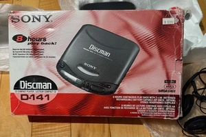 Reproductor Walkman CD Compacto Portátil Mega Bajo Sony Discman D-141 Negro De Colección FUNCIONA - Imagen 1 de 14