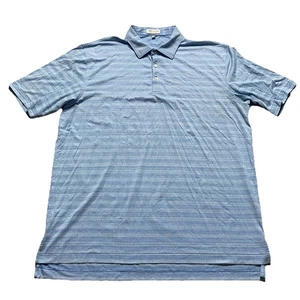 Peter Millar Mens Summer Comfort Light Blue Striped Golf Performance Polo XL - Picture 1 of 6