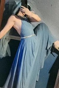 Lulus "Mythical Kind of Love" eisblaues Chiffon Maxikleid - Brautjungfer, Abschlussball, Ro - Bild 1 von 13