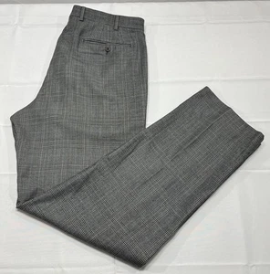 Pantalon habillé homme Zanella Vitale Barberis Canonico 36 x 33,5" gris laine à carreaux - Photo 1/12